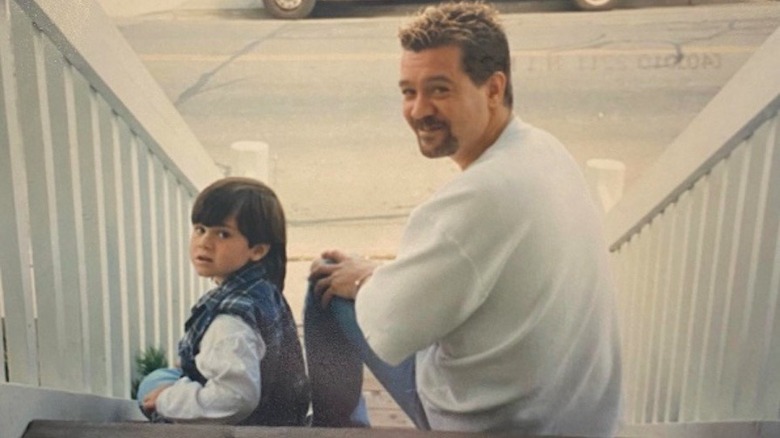 Young Wolfgang Van Halen with father Eddie Van Halen