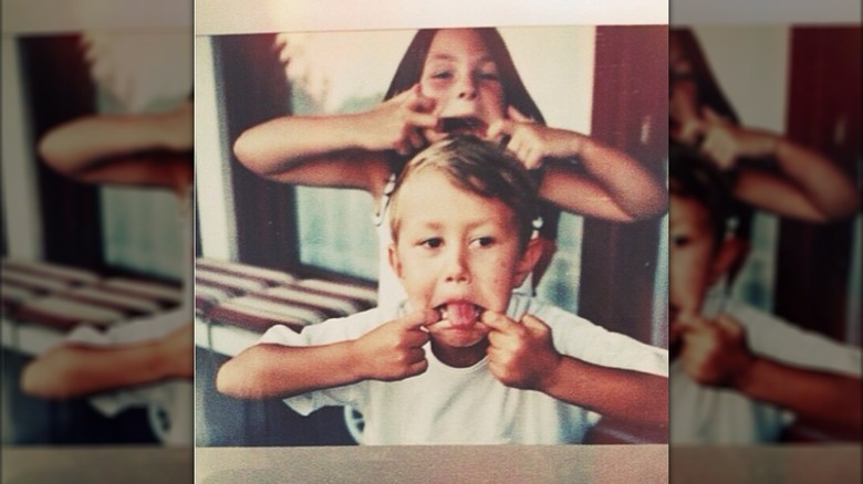 Vittoria Ceretti making funny faces as a kid