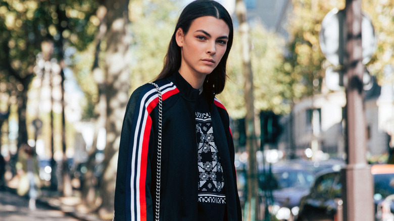 Vittoria Ceretti walking after a Miu Miu show in 2016