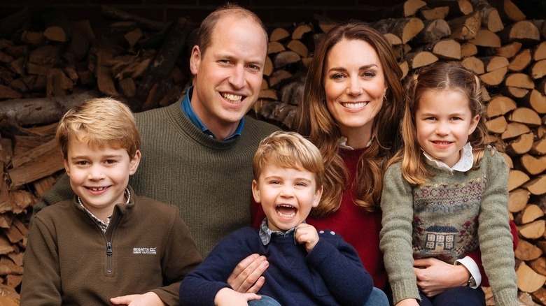 Prince William and Kate Middleton with their family