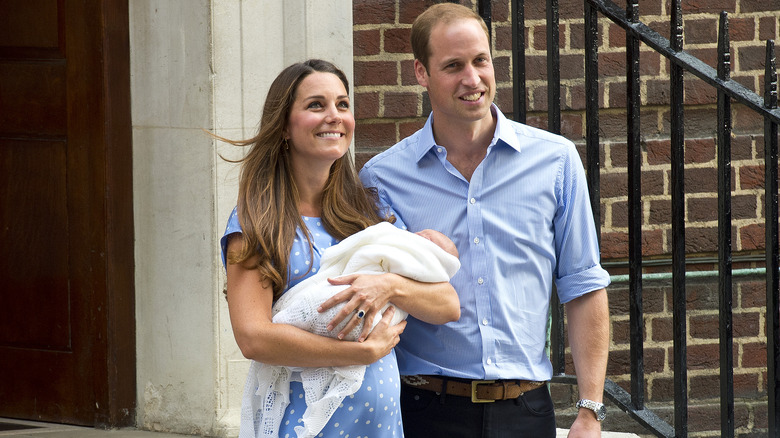 Prince William and Kate Middleton with Prince George