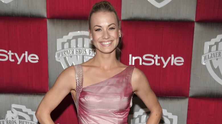 Yvonne Strahovski in a gown