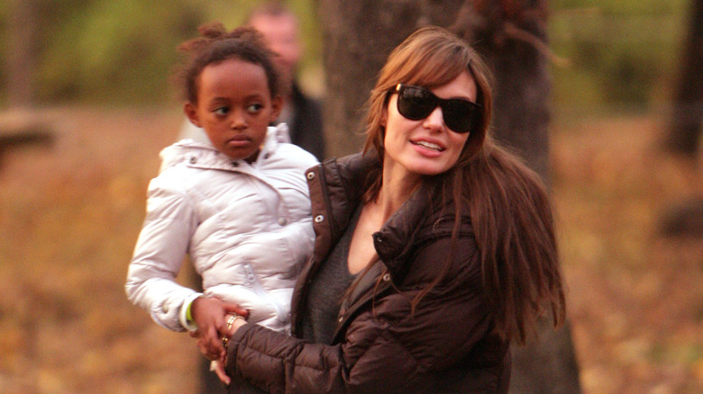 Toddler Zahara Jolie-Pitt with Angelia Jolie