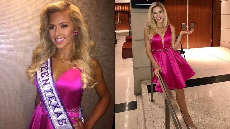 Gracie Hunt at an auditorium one year after winning Miss Teen Texas International