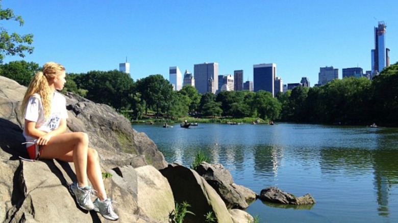 A young Gracie Hunt poses in Central Park, New York