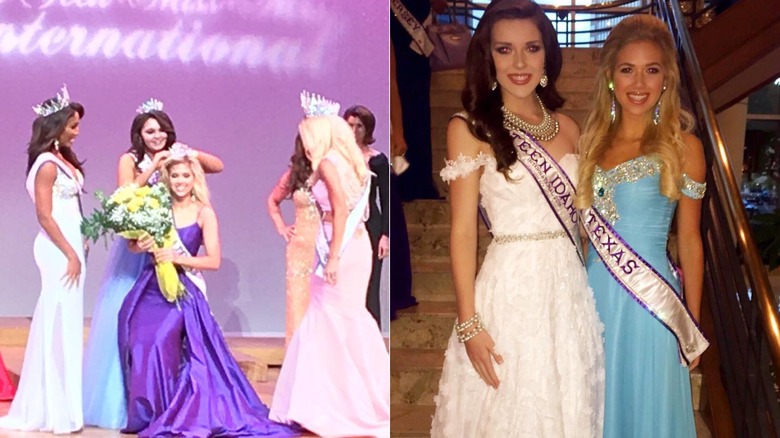 Gracie Hunt poses with another beauty queen at Miss Teen International 2016