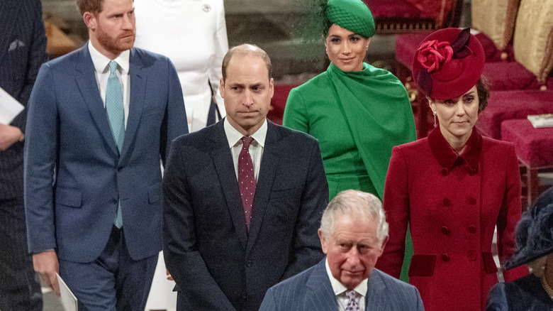 The royal family walking together 