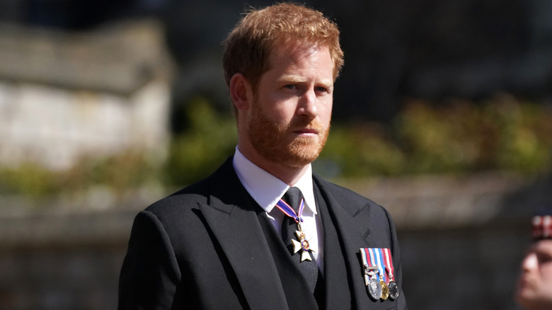 Prince Harry before Queen Elizabeth's state funeral