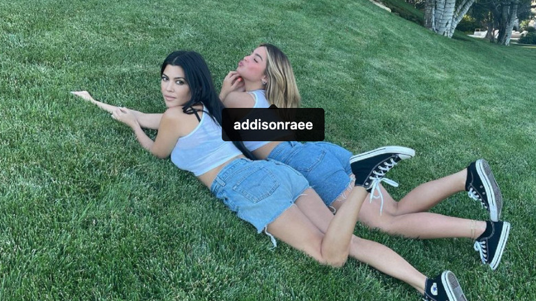 Kourtney Kardashian and Addison Rae on Instagram