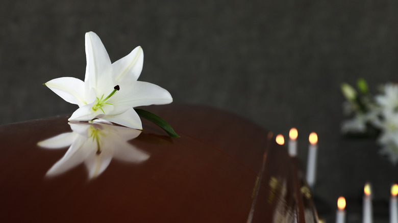 casket at funeral home