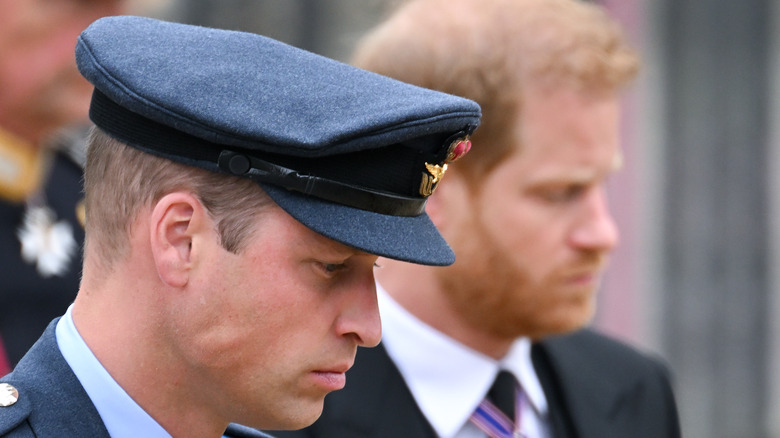 Harry and William during Queen Elizabeth's funeral