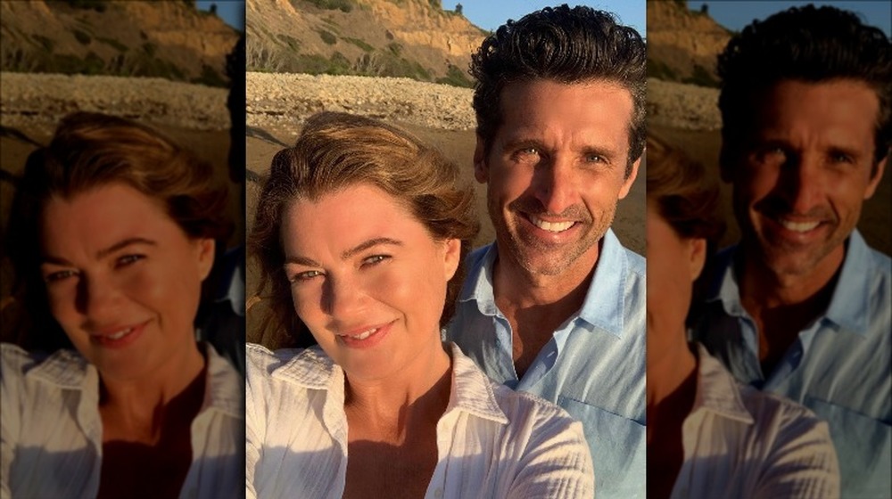 Patrick Dempsey and Ellen Pompeo on the beach