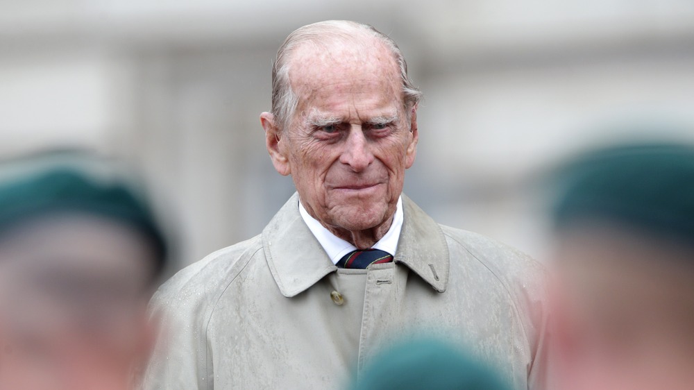 Prince Philip smiling outside