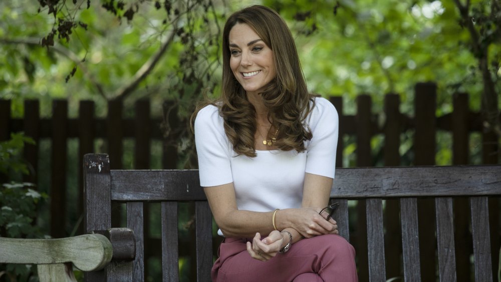 Kate Middleton on a bench