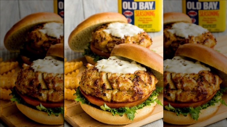 Old Bay seasoning with crab cake