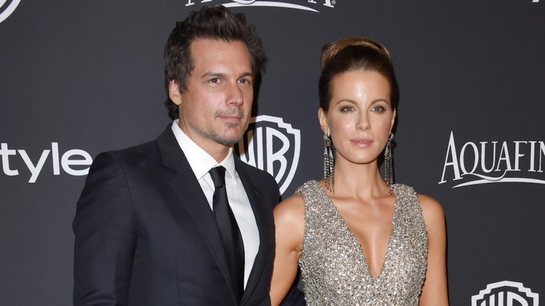 Len Wiseman Kate Beckinsale posing