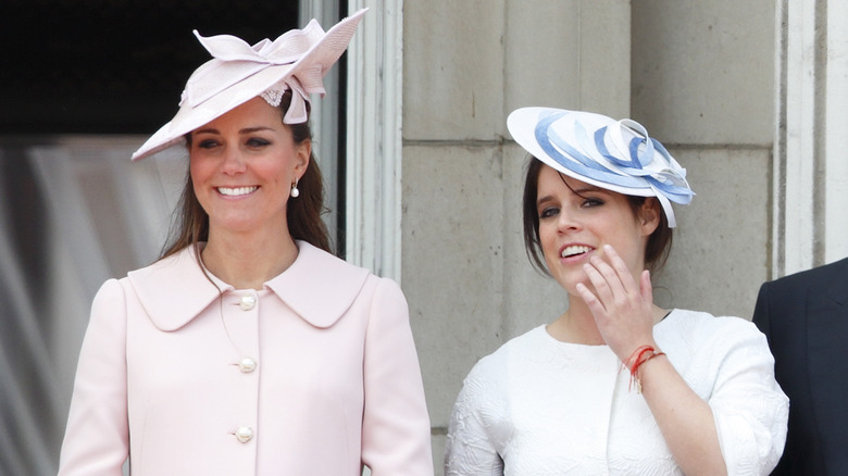 Kate Middleton and Princess Eugenie on the balcony