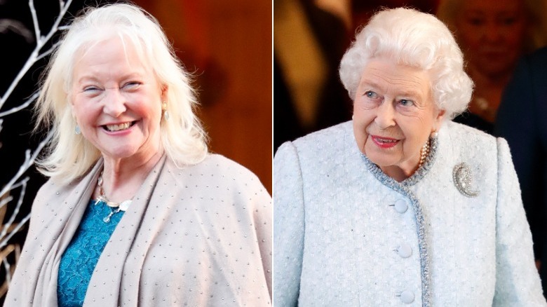 Angela Kelly and Queen Elizabeth both smiling