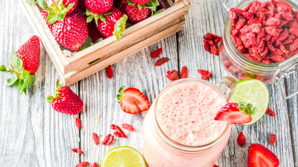 Goji berrries in a smoothie