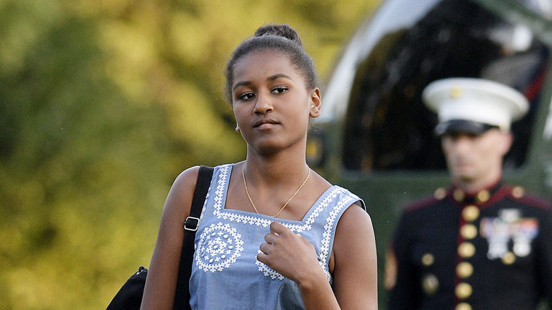 Sasha Obama walking