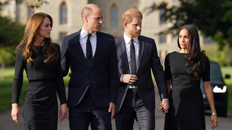 Meghan and Harry and Kate and William at Windsor Castle