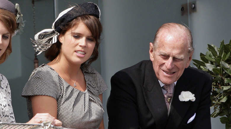 Princess Eugenie and Prince Philip at a royal event