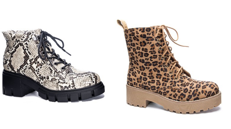 Animal print winter boots