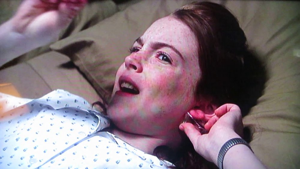 Lindsay Lohan getting her ears pierced in The Parent Trap