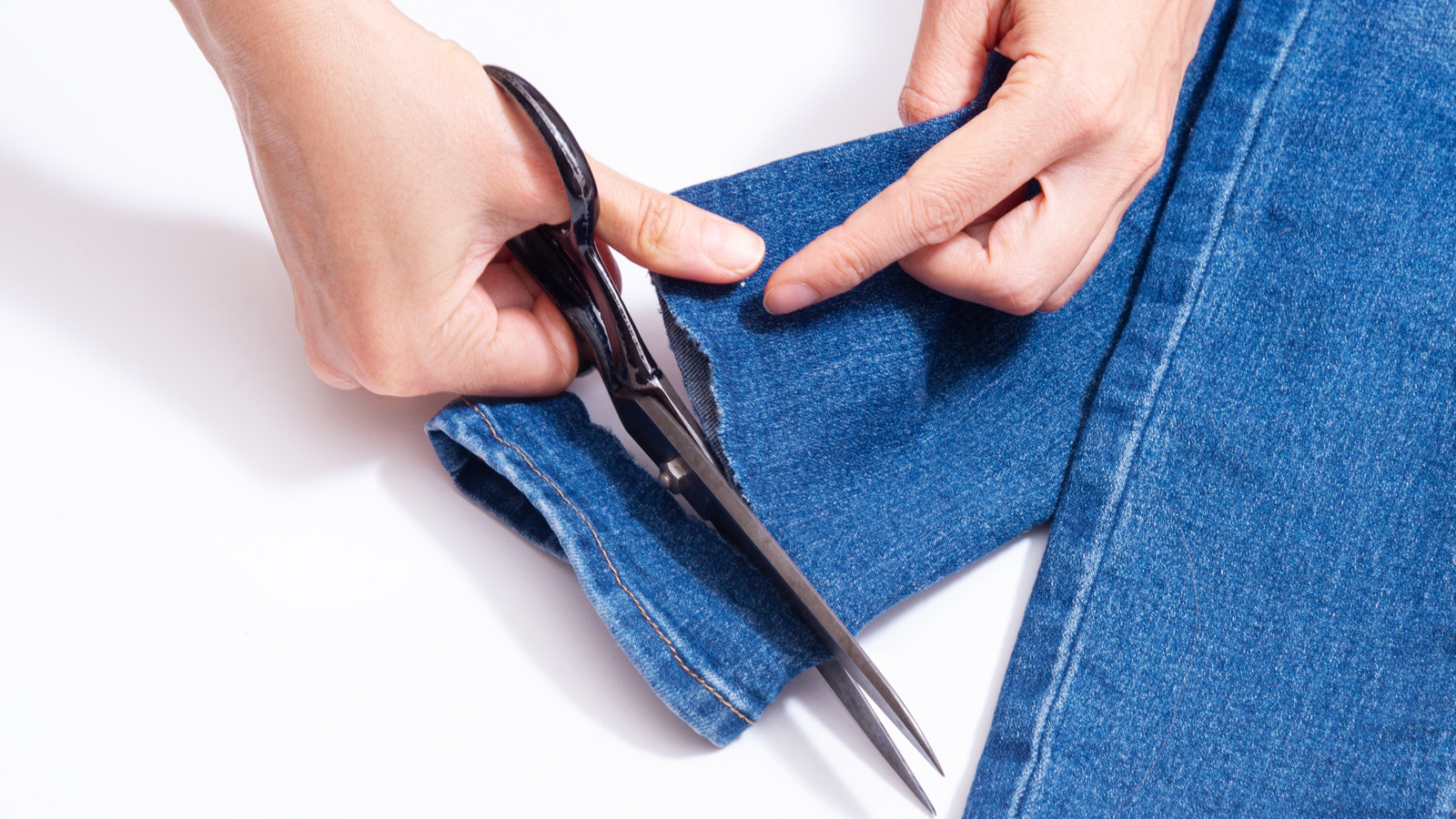 The TikTok Hack For DIY Raw Hem Jeans
