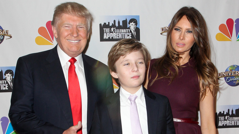 Donald, Melania, and Barron Trump at "The Celebrity Apprentice" finale