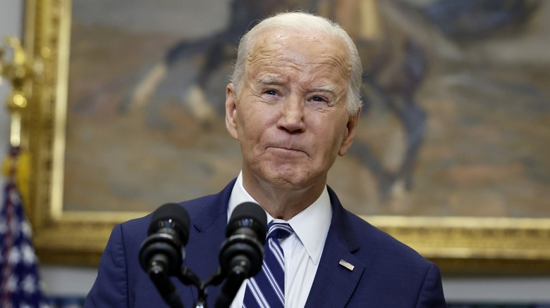 Joe Biden grimacing