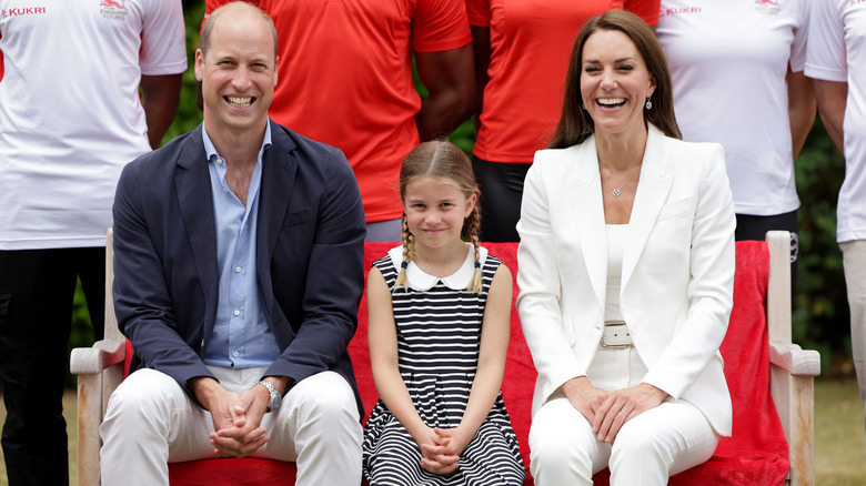 Prince William, Princess Charlotte and Princess Catherine smiling