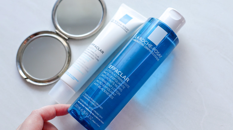 La Roche-Posay products and mirror