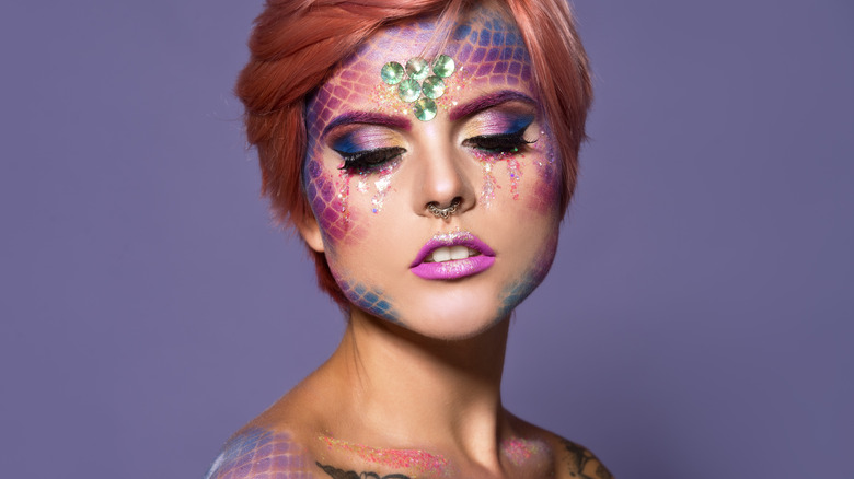 Glitter mermaid halloween makeup