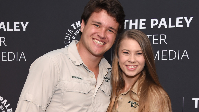 Bindi Irwin and Chandler Powell pose together