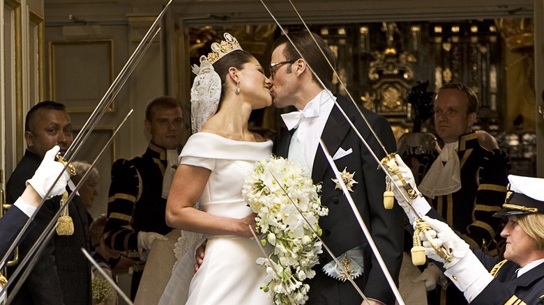 Crown Princess Victoria and Prince Daniel wedding kiss day