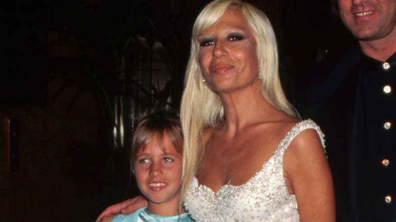 Donatella Versace and daughter Allegra smiling together