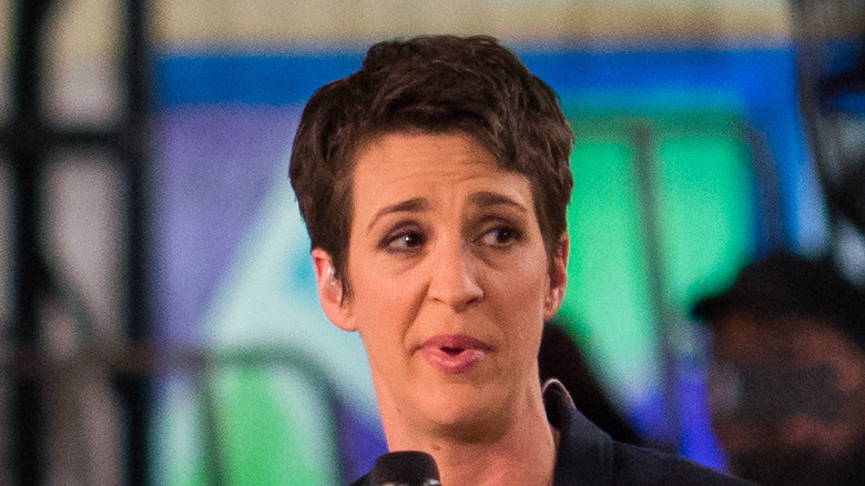 Rachel Maddow anchoring live broadcast