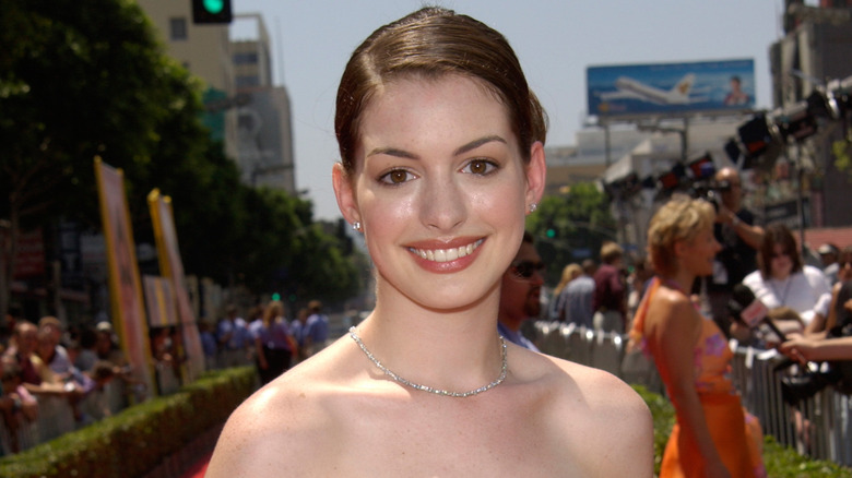 Anne Hathaway at hte premier of her first big film The Princess Diaries