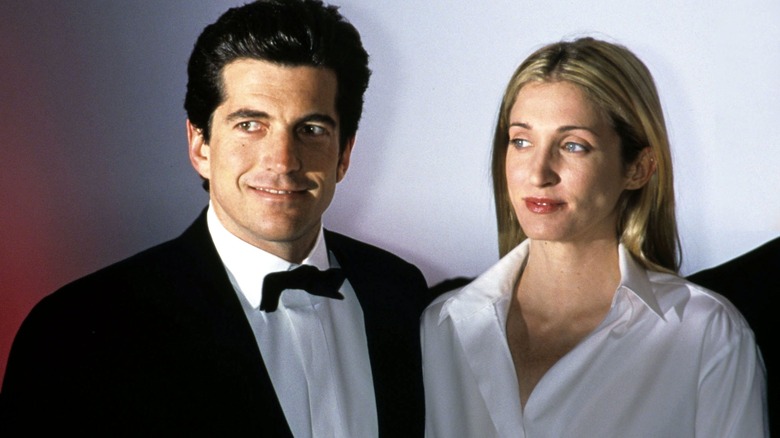 Carolyn Bessette Kennedy and John F. Kennedy Jr. smiling