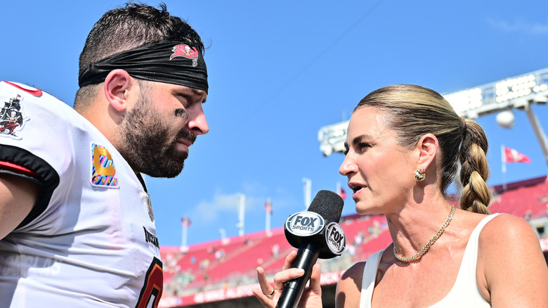 Erin Andrews interviewing player