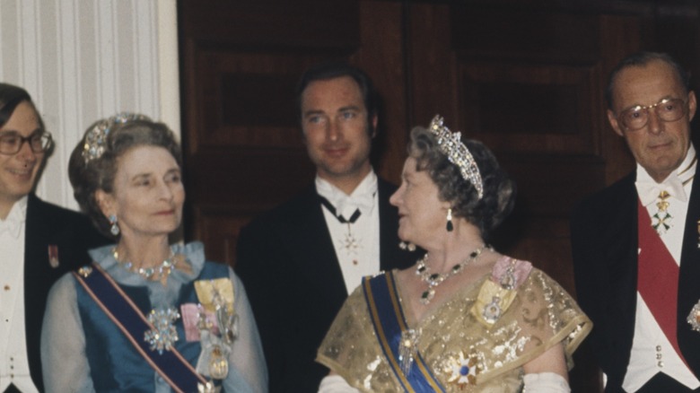 Prince Richard, Princess Alice, Prince William, Queen Mother, and Prince Bernhard smiling