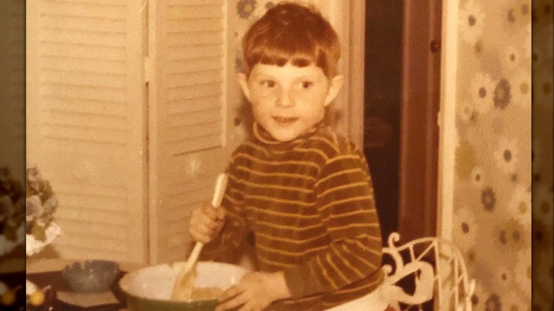 Young Bobby Flay cooking