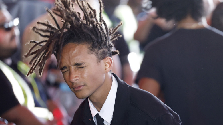 Jaden Smith with eyes closed