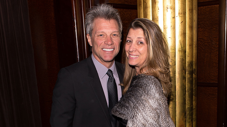 Jon Bon Jovi posing with wife Dorothea Hurley 