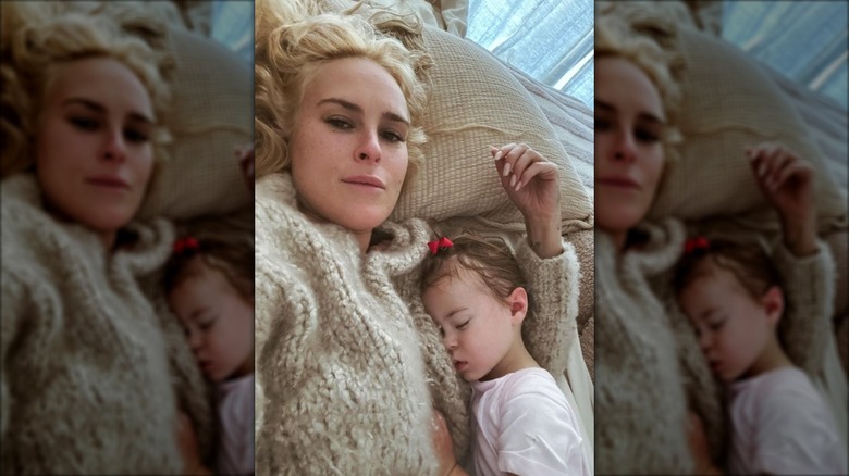 Rumer Willis with her daughter at home