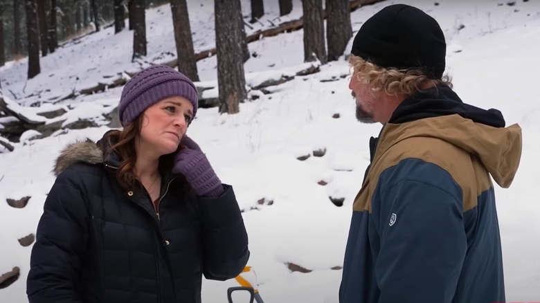 Roby Brown and Kody Brown talking in the snow during an episode of Sister Wives