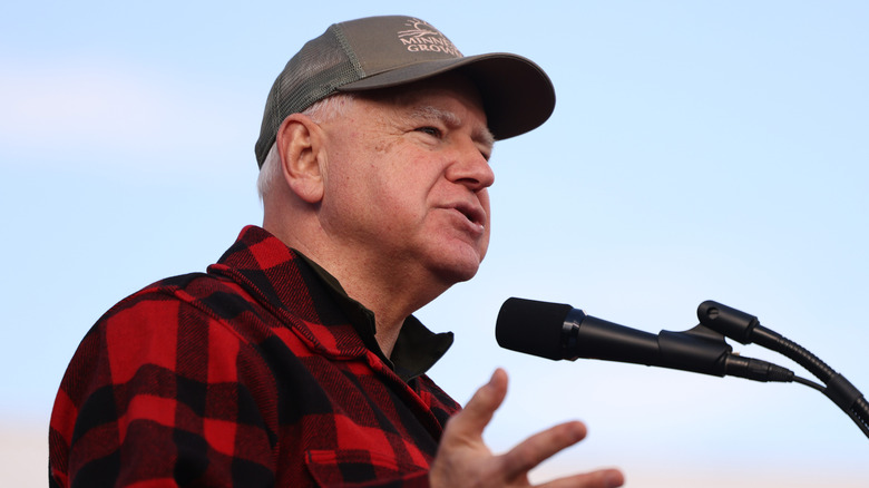 Tim Walz at a campaign rally in Pennsylvania