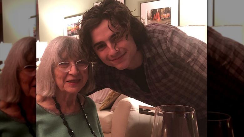 Timothee Chalamet with his grandmother