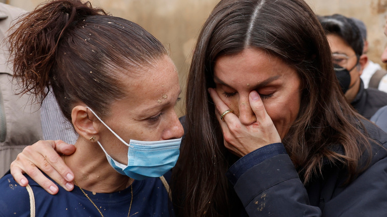 Queen Letizia in tears on a visit to Valencia